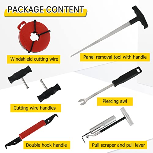 Acymner 7PCS Windshield Removal Tool Kit | Automotive Wind Glass Remover Hand Tool,Windscreen Remover Set for Classic Vintage Car - Image 2