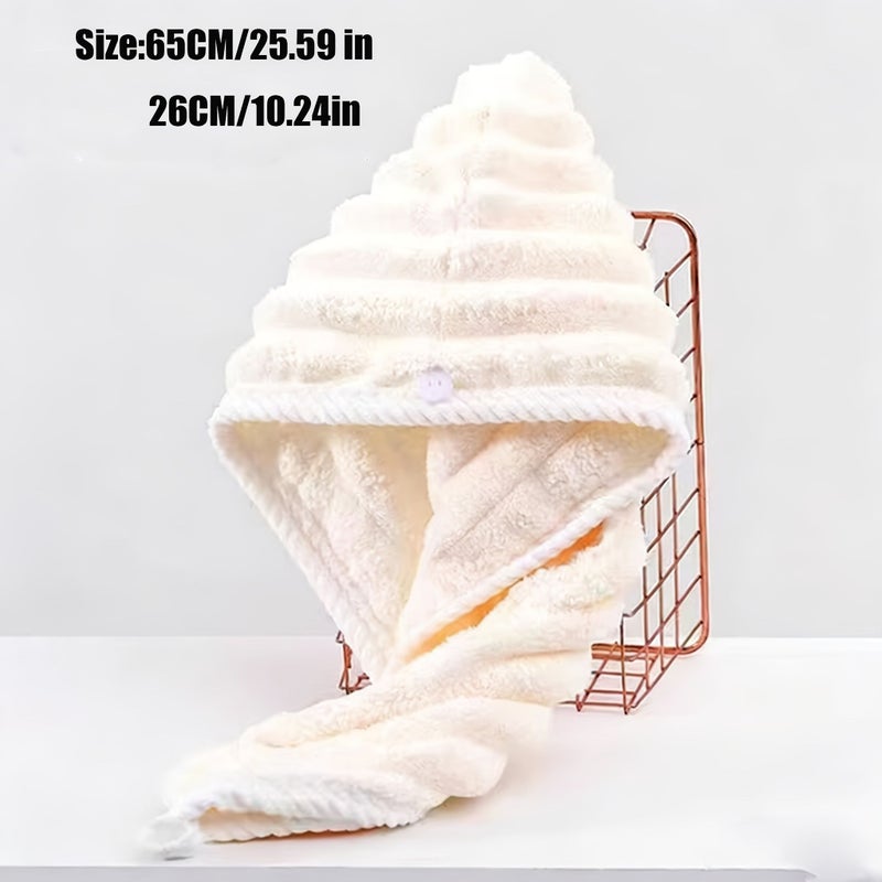 Blue 2 Pack Womens Hair Drying Towel Super Absorbent Quick Dry Head Wrap Cap - Image 4