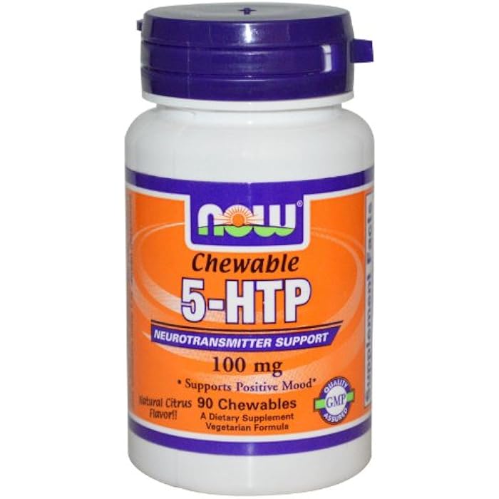 now 5-HTP Chewable Natural Citrus - 100 mg - 90 Chewables - Image 1