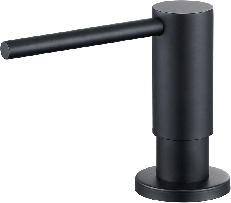 Wardock Soap Dispenser for Kitchen Sink Matte Black, Counterop Sink Soap Dispenser Stainless Steel 17 OZ Bottle Built in Design Refill from The Top, Black - Image 1
