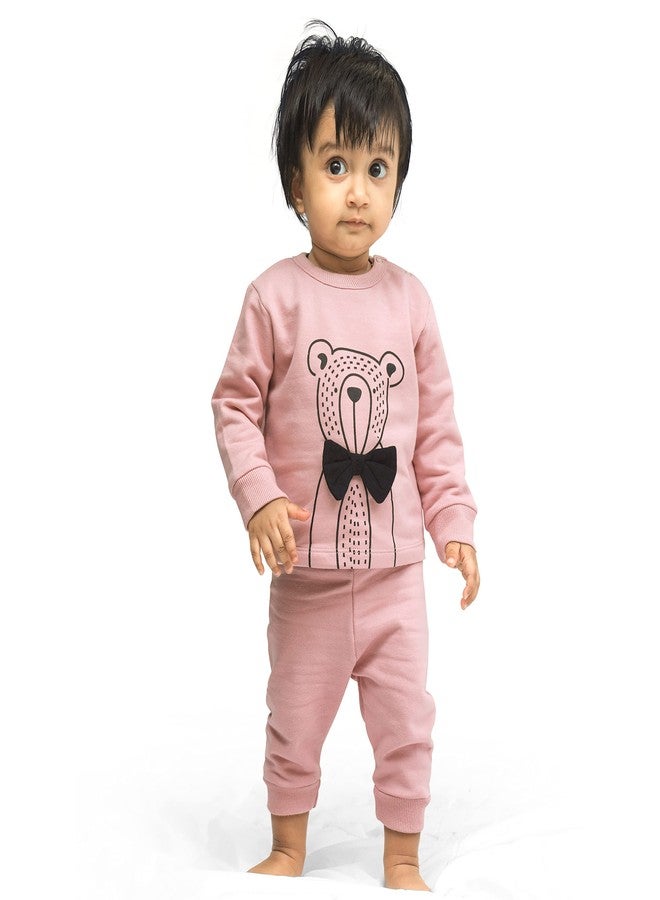 ARIEL Cotton Fleece Clothing Printed Pajama Sets For Boys & Girls - Unisex Winter Clothing Sets Full Sleeve T-Shirt & Pant, 18-24 Months, Multicolor - Image 3