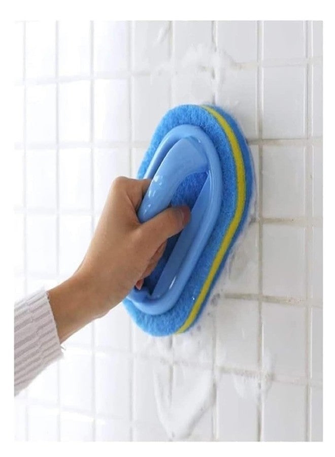 KOKSI Cleaning Brush for Bathroom Kitchen Bathtub Toilet Cleaner All Purpose Shower Sponge Scrubbing Brush with Ergonomic Handle - Image 1