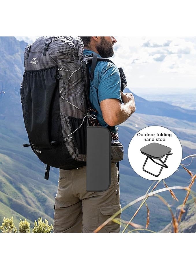 Mixen MIXEN Mini Portable Folding Stool Mini Camp StoolCompact Foldable Step Stool for Camping Outdoor Folding Chair for Camping FishingTravelHikingGardenBeach Black  - Image 5