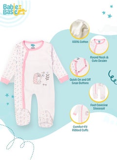 Babies Basic 100% Cotton Printed Long Sleeves Jumpsuit/Romper/Sleepsuit For Babies  - Image 3