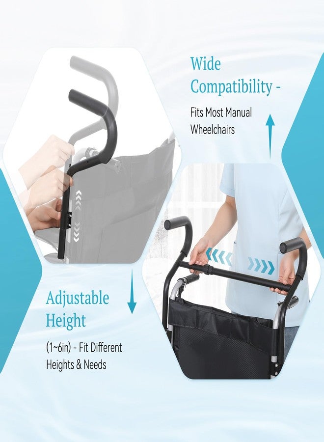JFMkaer Wheelchair Handle Extender (500lbs Weight Capacity), Curved Handle/Ergonomic Design, Adjustable Wheel Chair Accessories, for Wheelchair, Rallator & Stroller - Image 4