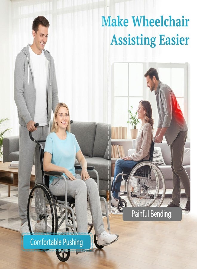 JFMkaer Wheelchair Handle Extender (500lbs Weight Capacity), Curved Handle/Ergonomic Design, Adjustable Wheel Chair Accessories, for Wheelchair, Rallator & Stroller - Image 5