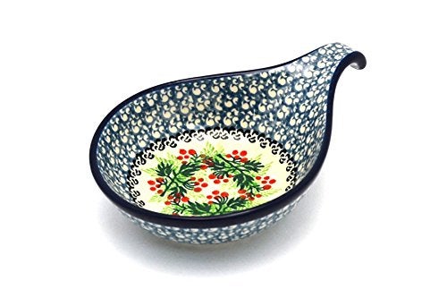 Polish Pottery SpoonLadle Rest Holly Berry