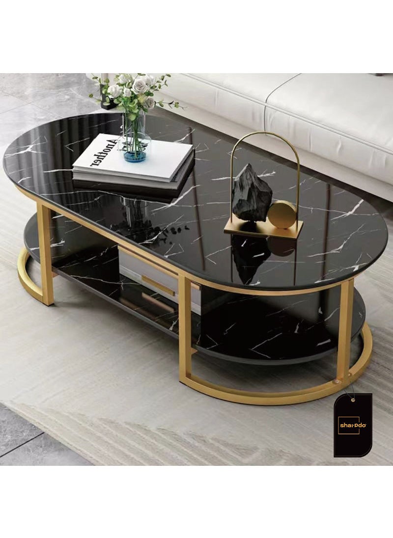Sharpdo Coffee Table Double Deck With Lockers with Storage Wooden Mesas Home Living Room Modern Design LuxuryFurniture  - Image 2