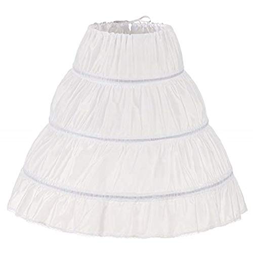 METEMEI Girls' 3 Hoops Petticoat Full Slip Flower Girl Crinoline Skirt - Image 1
