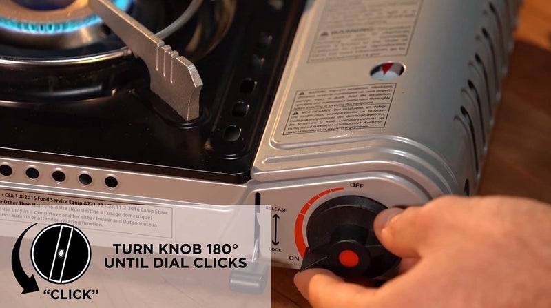 Chef-Master Chef Master 15,000 BTU Output Portable Butane Camping Stove, Peizo Click Ignition, Double Wind-Guard Portable Stove Burner for Emergencies, Tailgating, Hiking, Backpacking & Camping Essentials - 90019 - Image 5