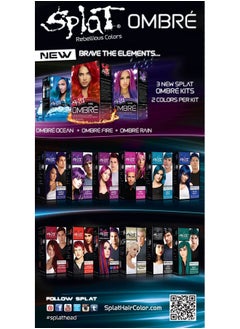 SPLAT Rebellious Colors Hair Coloring Complete Kit Rain Ombre  - Image 3