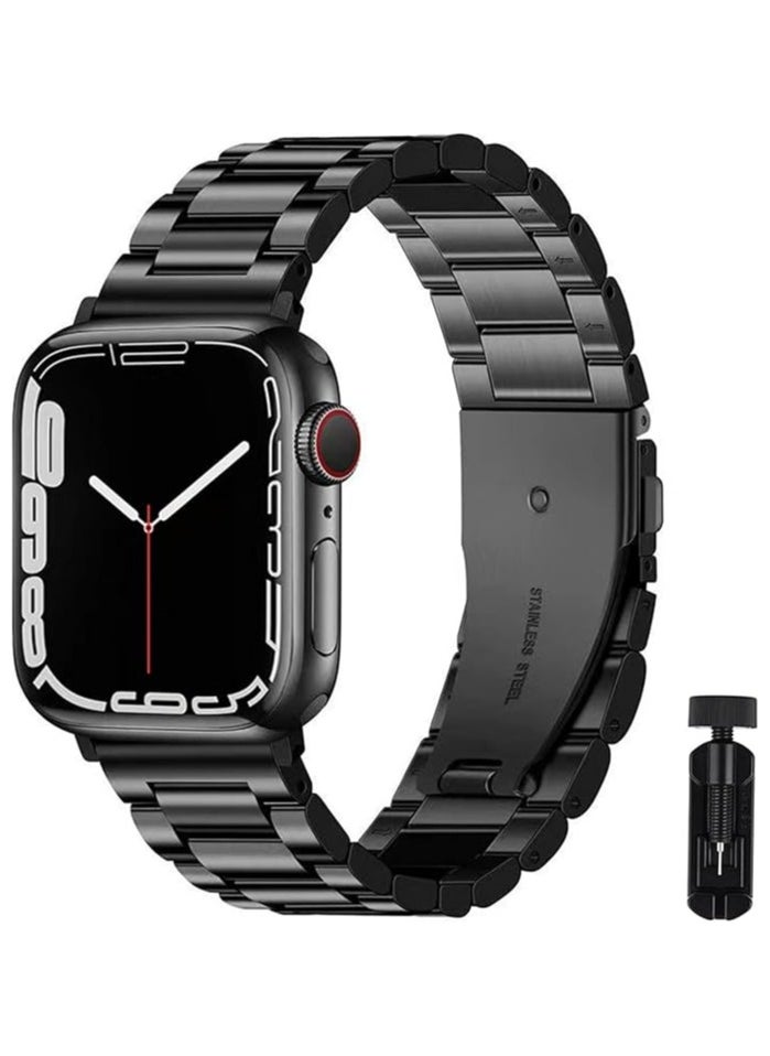 ملائكي  أحزمة ساعة Apple المتوافقة 42 مم 44 مم 45 مم 49 مم، سوار iWatch من الفولاذ المقاوم للصدأ مع حافظة لساعة Apple Series 8/7/6/5/4/3/2/1/SE/SE2/Ultra  - Image 1