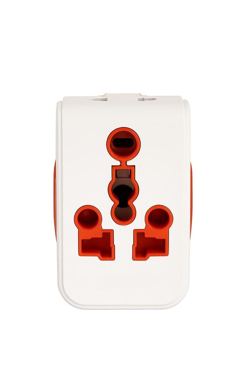 CONA Smyle Hugo 5050 6A to 16A Multi Plug Adapter | Universal 3-Pin Plug | Safe & Durable | White and Red - Image 2