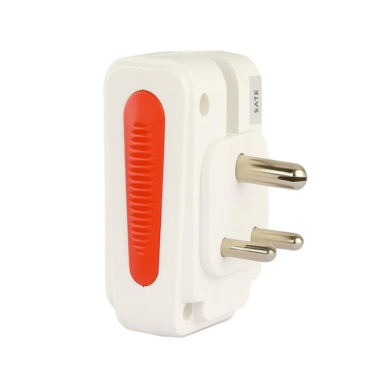 CONA Smyle Hugo 5050 6A to 16A Multi Plug Adapter | Universal 3-Pin Plug | Safe & Durable | White and Red - Image 3