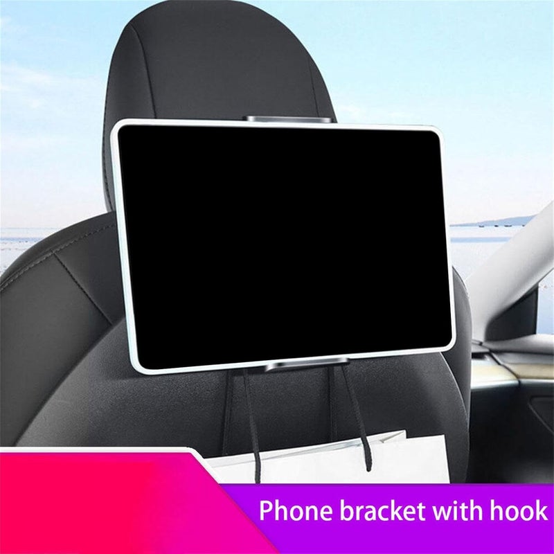 Back Seat Phone Holder with 2 Hooks Compatible for Car 3 / Y 360 Degree Rotate Stand Tablet Interior Accessories Cell Phones Holder for Walking Desk Bedside Video with Light Car - Image 4