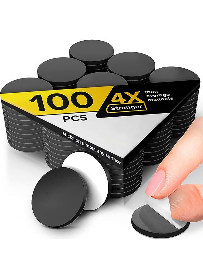 ١٠٠ قطعة من نقاط المغناطيس ذاتية اللصق، مغناطيس للأعمال اليدوية مع ظهر لاصق، شريط مغناطيسي، مغناطيس دائري، ملصقات للأعمال اليدوية - Image 1