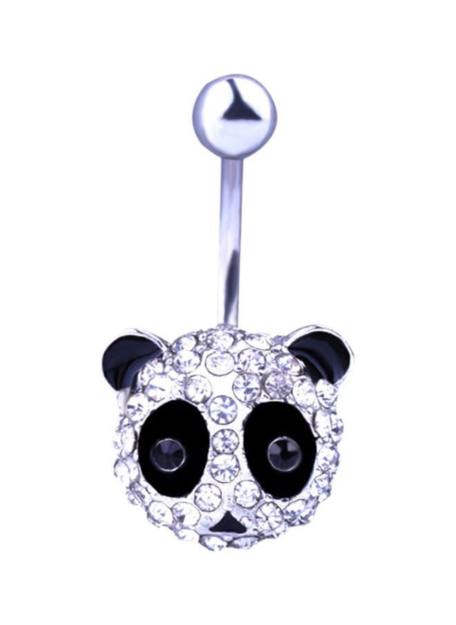 NIBEMINENT - Diamond Studded Panda Designed Belly Ring - Image 1