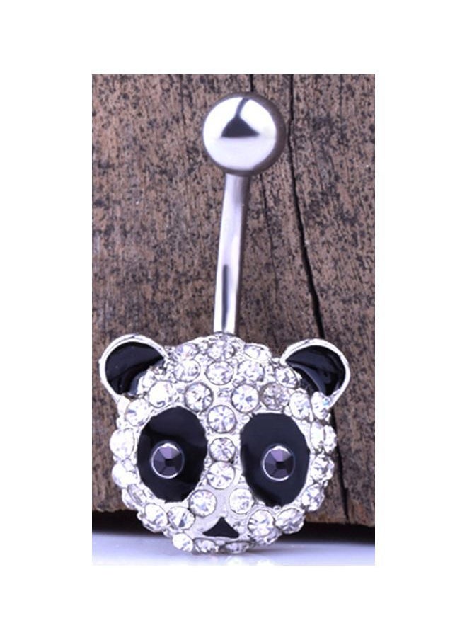 NIBEMINENT - Diamond Studded Panda Designed Belly Ring - Image 1