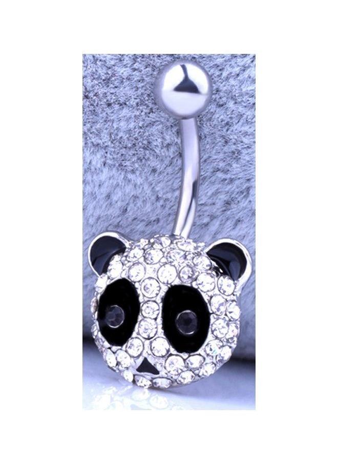 NIBEMINENT - Diamond Studded Panda Designed Belly Ring - Image 1