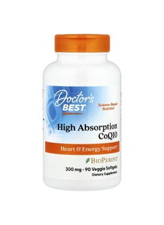 Doctor's Best, High Absorption CoQ10 with BioPerine®, 300 mg, 90 Veggie Softgels