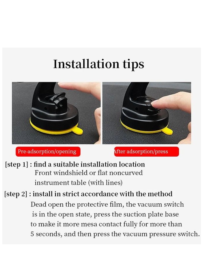 Earldom ET-EH44 Car Phone Holder – 360° Rotation – Dashboard & Windshield Mount– Secure & Firm Grip- Black/Yellow