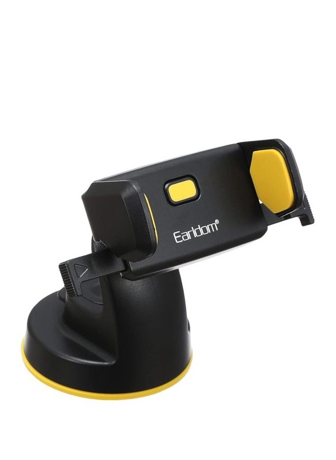 Earldom Earldom ET-EH44 Car Phone Holder – 360° Rotation – Dashboard & Windshield Mount– Secure & Firm Grip- Black/Yellow  - Image 2