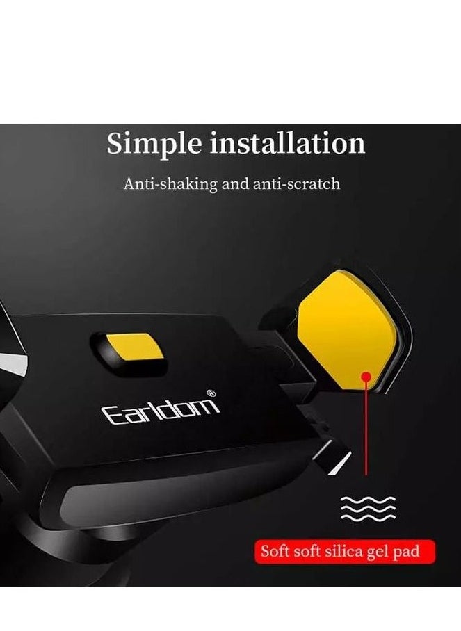 Earldom Earldom ET-EH44 Car Phone Holder – 360° Rotation – Dashboard & Windshield Mount– Secure & Firm Grip- Black/Yellow  - Image 5