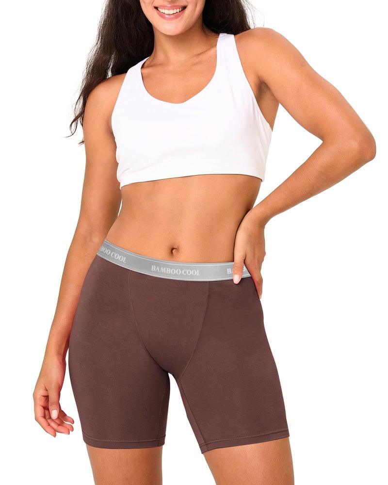 BAMBOO COOL Womens BoyShorts Underwear Full Coverage Ladies Panties High Waisted Boxer Briefs Breathable Stretch 5 Pack - Image 2