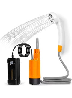 Arabest دش التخييم المحمول، مضخة دش للتخييم مع بطاريات USB قابلة لإعادة الشحن قابلة للفصل، رأس دش محمول في الهواء الطلق، مضخات المياه من الدلو إلى تيار دش ثابت ولطيف، للتخييم والسفر  - Image 1