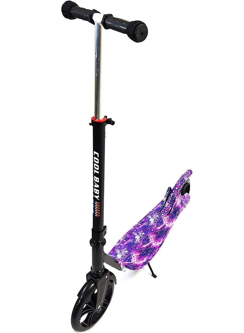 Funz FunZz Scooter For Kids, Adults Wide Handlebar & Large Platic Deck Kick Scooter With 5 Adjustable Height, 20cm Big Wheel ABEC Wheel Bearings, For Teens And Kids 8 Years And Up, Multi Color 