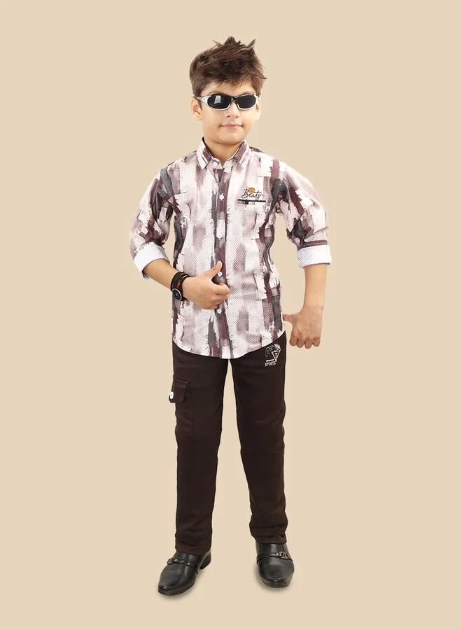 Ts Trends Ts Trends Printed Buttoned Shirt and Pant Set