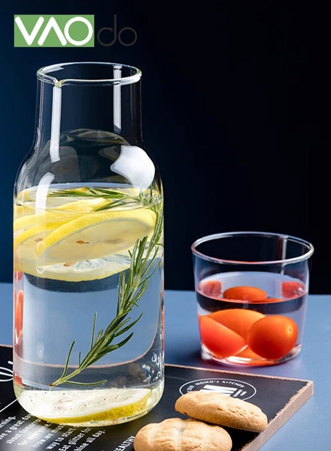 فاو دو مجموعة زجاجات مياه زجاجية سعة 500 مل، زجاجة مياه وكوب لطاولة السرير، زجاجة زجاجية لمحلول غسول الفم، غلاية صغيرة بجانب السرير للمياه والعصير والحليب - Image 5