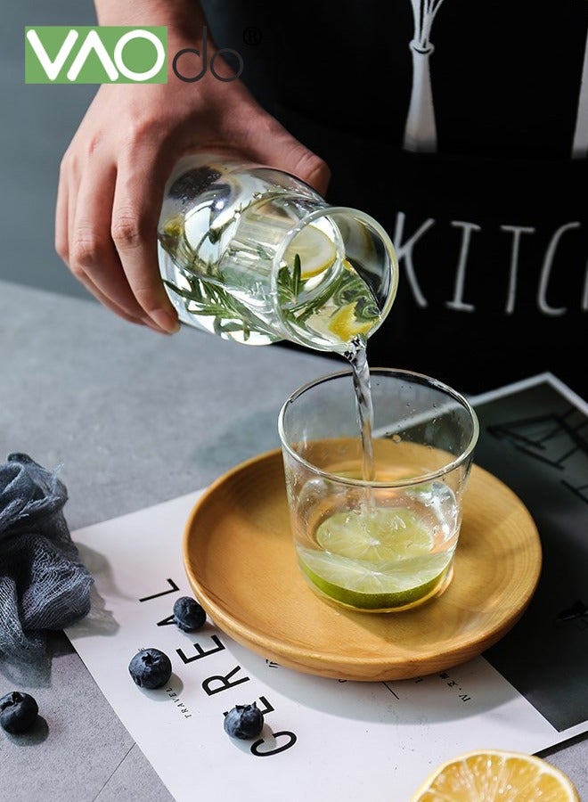 فاو دو مجموعة زجاجات مياه زجاجية سعة 500 مل، زجاجة مياه وكوب لطاولة السرير، زجاجة زجاجية لمحلول غسول الفم، غلاية صغيرة بجانب السرير للمياه والعصير والحليب - Image 4