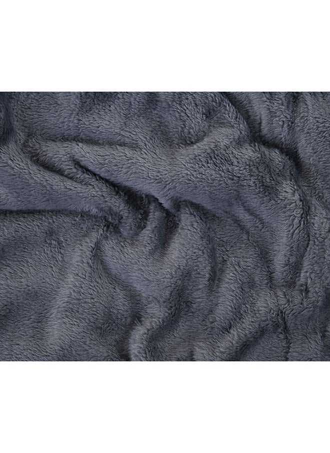 Mintra Lightweight Blanket 250 GSM Extra Soft Premium Microfiber Bed and Sofa Throw in Dark Grey - Size 220x220cm  - Image 2