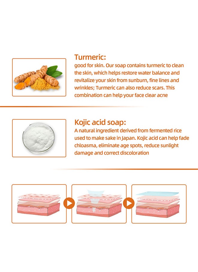 West&Month Turmeric Soap, Moisturizing Turmeric Soap For Face And Body, Soft And Smoother Skin Reduce Pigmentation, Multiple Parts Can Be Used 100G  - Image 2