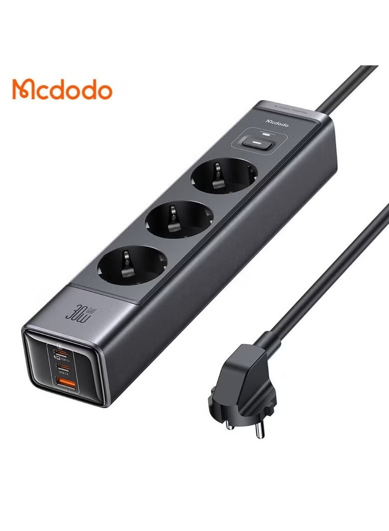 Mcdodo 6-in-1 30W GaN Surge Protection Power Strip CH-0620 - Image 1