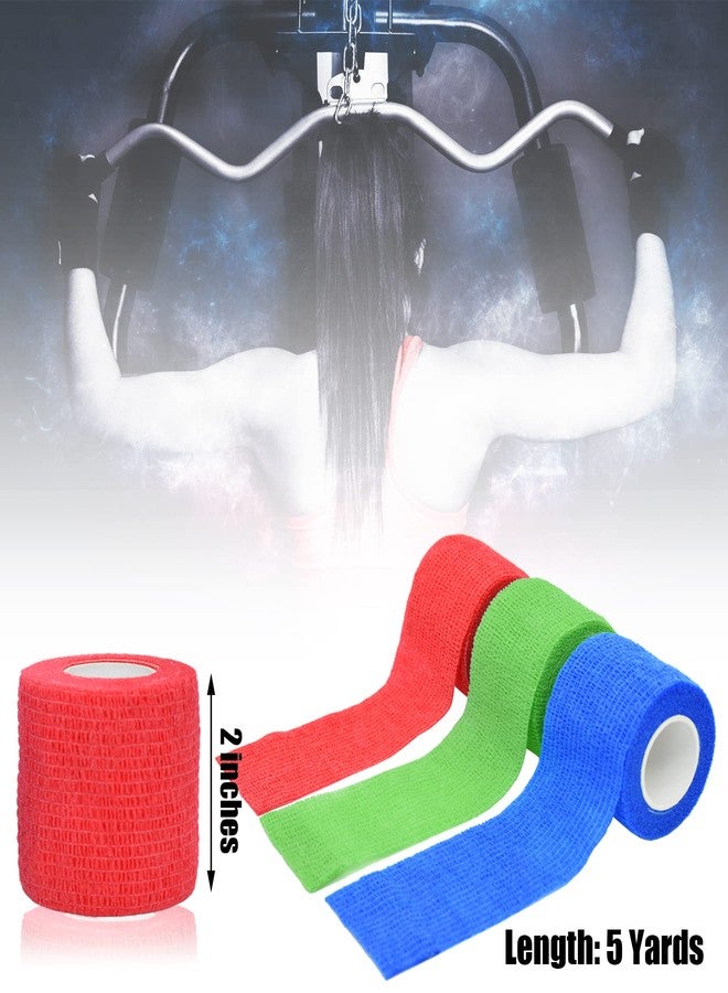 Twavang 6 Pack 2 Inches Self Adhesive Bandage Wrap Breathable Cohesive Bandage Elastic Tape for Pets, Athletic, Sports, Wrist, Knee, Ankle(5 Yards Per Roll, Mixed Colors) - Image 2