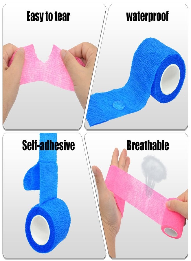 Twavang 6 Pack 2 Inches Self Adhesive Bandage Wrap Breathable Cohesive Bandage Elastic Tape for Pets, Athletic, Sports, Wrist, Knee, Ankle(5 Yards Per Roll, Mixed Colors) - Image 3
