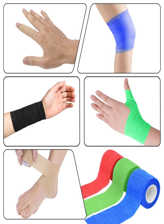 Twavang 6 Pack 2 Inches Self Adhesive Bandage Wrap Breathable Cohesive Bandage Elastic Tape for Pets, Athletic, Sports, Wrist, Knee, Ankle(5 Yards Per Roll, Mixed Colors) - Image 5