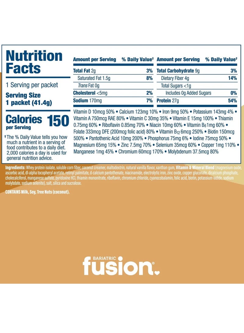 Bariatric Fusion Vanilla High Protein Meal Replacement - Single Serve Packet 42.1g  - Image 4