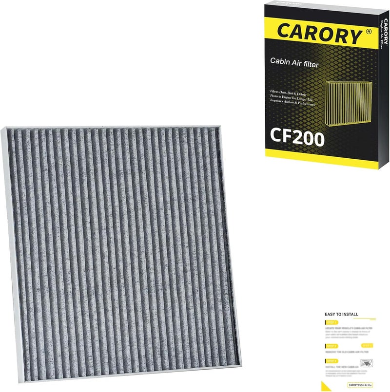 Carory Cabin Air Filter w/Activated Carbon for Jeep Cherokee 2.4L / 3.2L (2014-2020), Chrysler 200 (2015-2017), OE# 68223044A, 68223044AA, CF12000, XC10305 - Image 1
