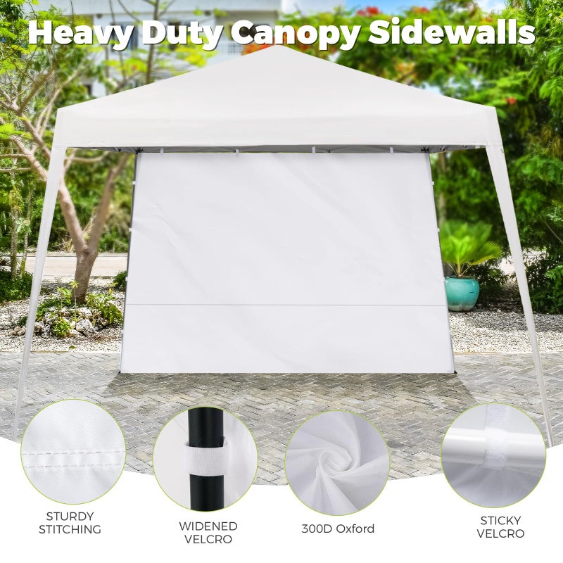 FLAGLY Slant Leg Canopy Sidewall - 3 Pack 300D Waterproof Attachable Tent Wall for 10x10ft Canopy, Privacy Shade for Outdoor Events, Vendor Booths (Tent Not Included, 8-10ft) - Image 4