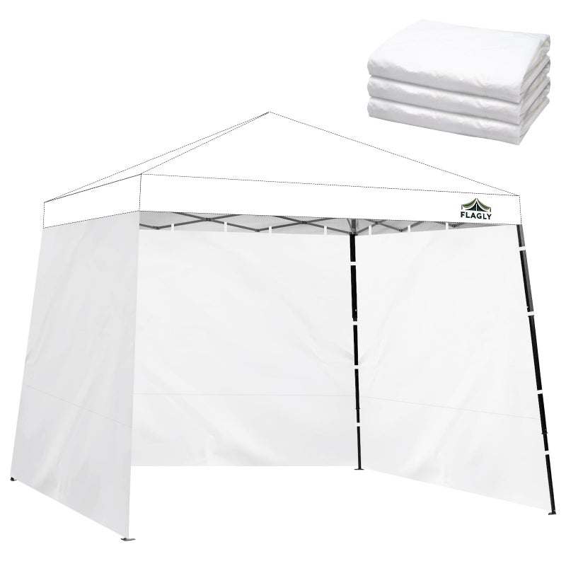FLAGLY Slant Leg Canopy Sidewall - 3 Pack 300D Waterproof Attachable Tent Wall for 10x10ft Canopy, Privacy Shade for Outdoor Events, Vendor Booths (Tent Not Included, 8-10ft) - Image 1