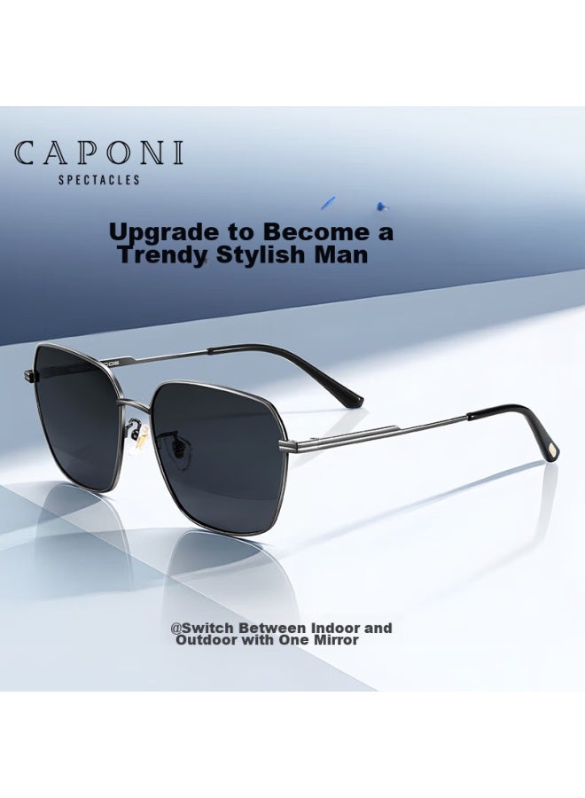 Caponi Photochromic Polarized Sungl For Men, Outdoor Driving Specific Night Vision Gl, Day And Night Dual-use Uv Protection - Image 1