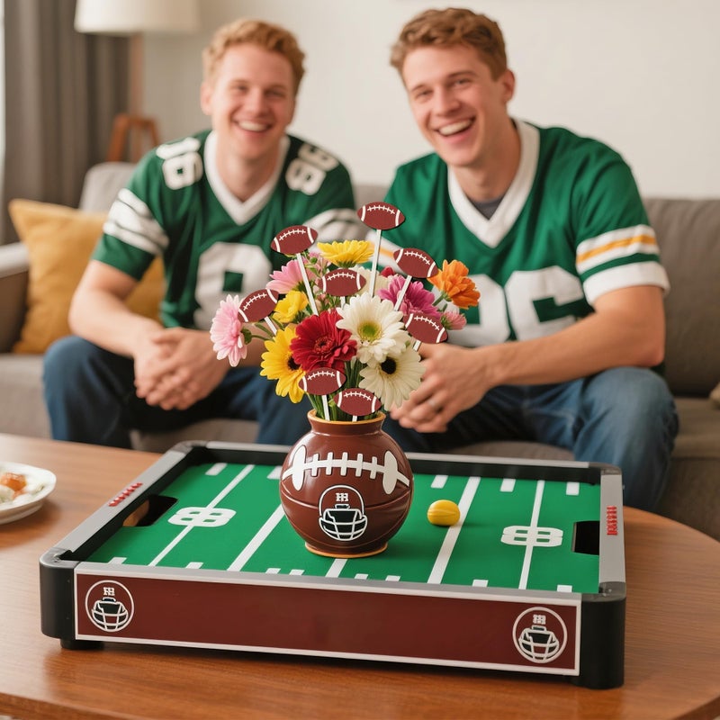 TICIAGA Football Floral Wooden Picks - 14PCS Double-Sided Football Flower Decorative Picks for Vase Filler Decorations, Rugby Ball Flower Arrangements for Sport Theme Birthday Party Centerpiece Decor - Image 4