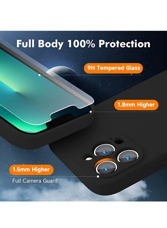 ELTRAZONE iPhone 13 Pro Max with 2 Pack Tempered Glass Screen Protector Magsafe Case Silicone Phone Case with Microfiber Lining for iPhone 13 Pro Max 6.7 inch 2022,Black  - Image 5