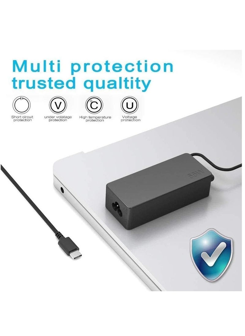 Ntech 65W/45W USB-C Laptop Power Adapter Charger For MacBook/Pro/ThinkPad/HP/Specter/Dell/XPS/13/Asus/ZenBook/Acer/Spin/7/HUAWEI/MaceBook/matebook/Laptop Power Adapter Spare Power Charger - Black  - Image 3
