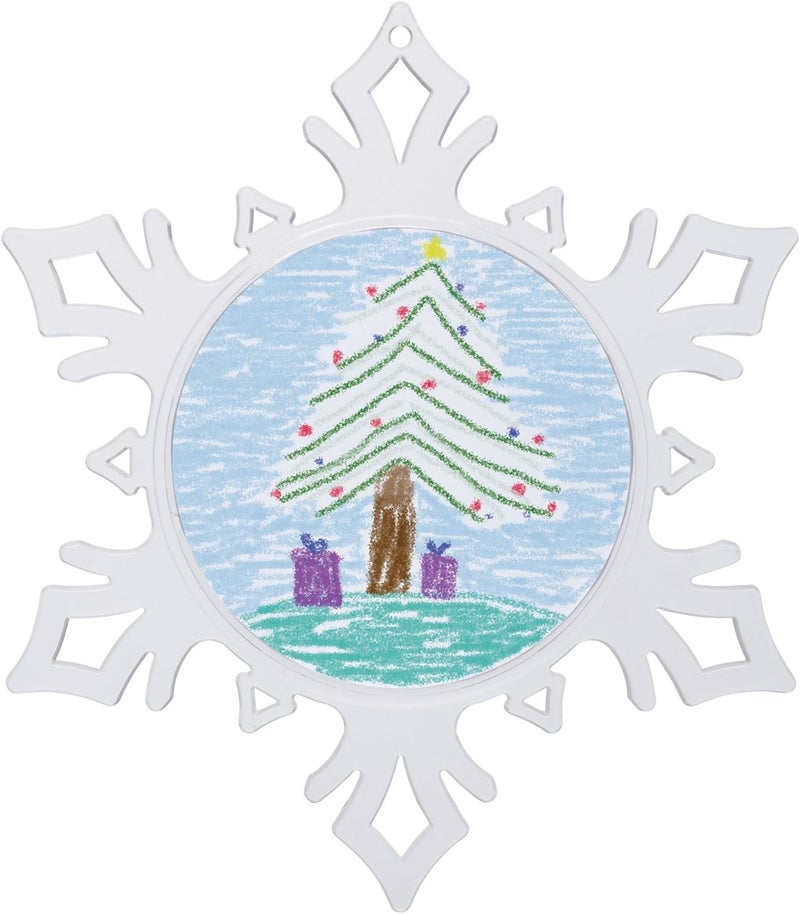 Snapins Make Your Own Acrylic Craft Photo Snowflake Christmas Ornaments - 12 Pack - Image 1