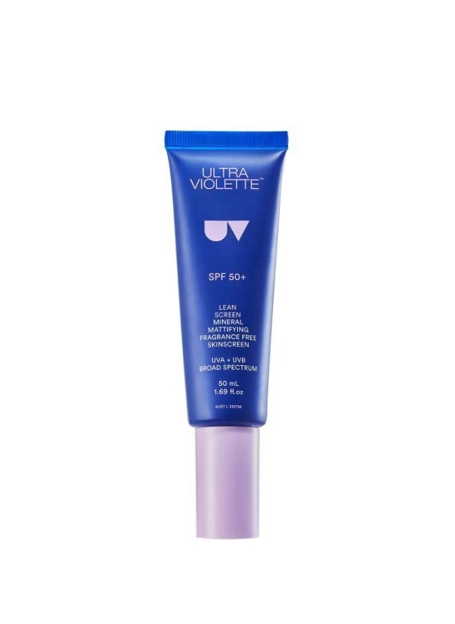 ULTRA VIOLETTE - LEAN SCREEN MINERAL MATTIFYING FRAGRANCE FREE SKINSCREEN SPF 50+ - Image 1