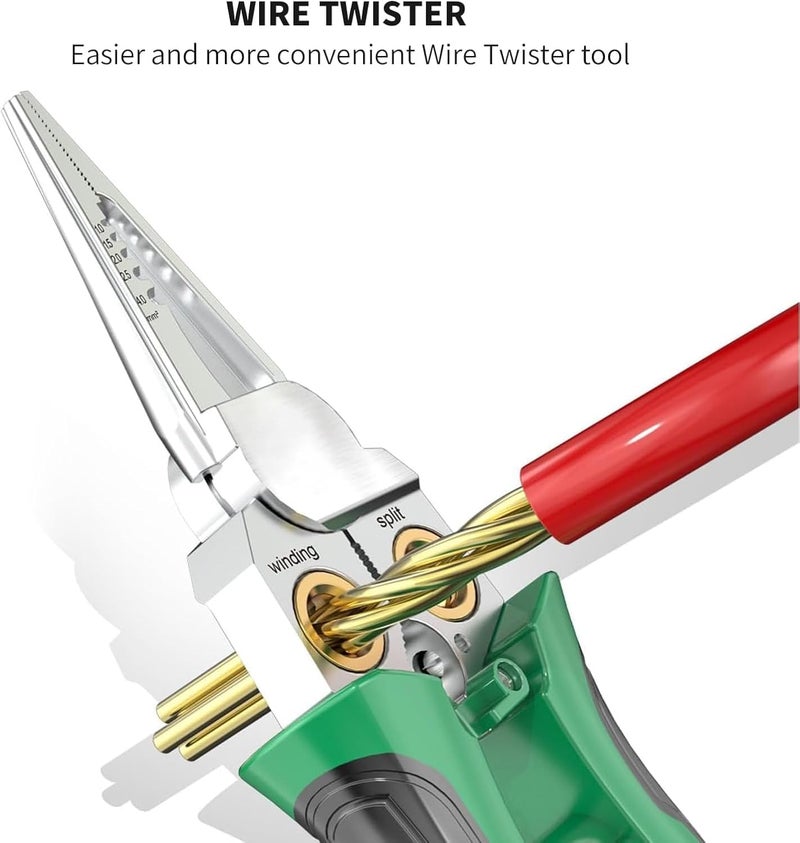 TNTAIAHL Pro 8-in-1 Wire Crimper Stripper with Voltage Detector & Dual Alarms - Heavy Duty 12-250V AC/DC Tester for Hot/Neutral Wires - Electrician, HVAC, Car Repair Tool - Image 5